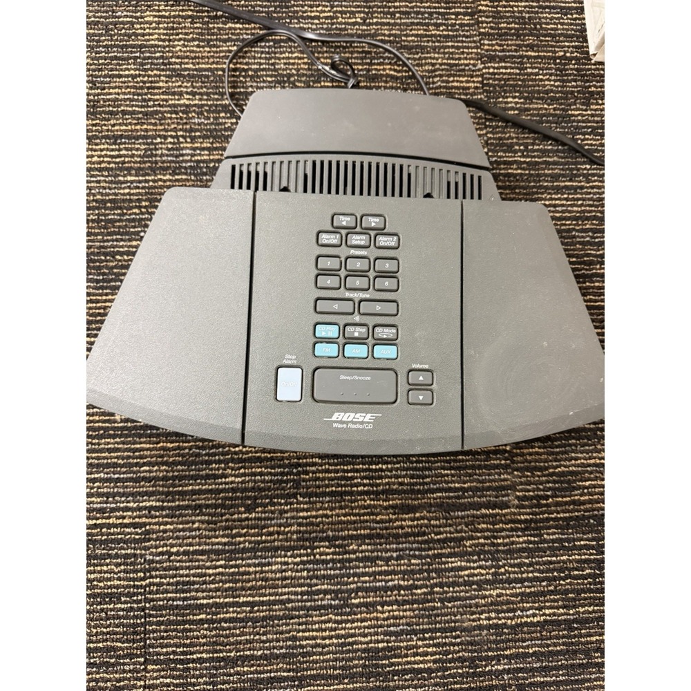 Bose Wave Radio CD Player Alarm Clock AWRC-1G Black Tested Working With Base